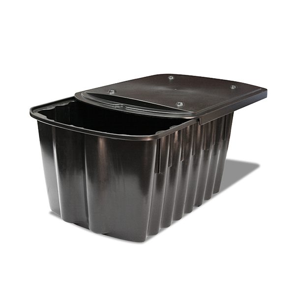 easy cleanability durable GreenGuard certified property storage bin black with lid